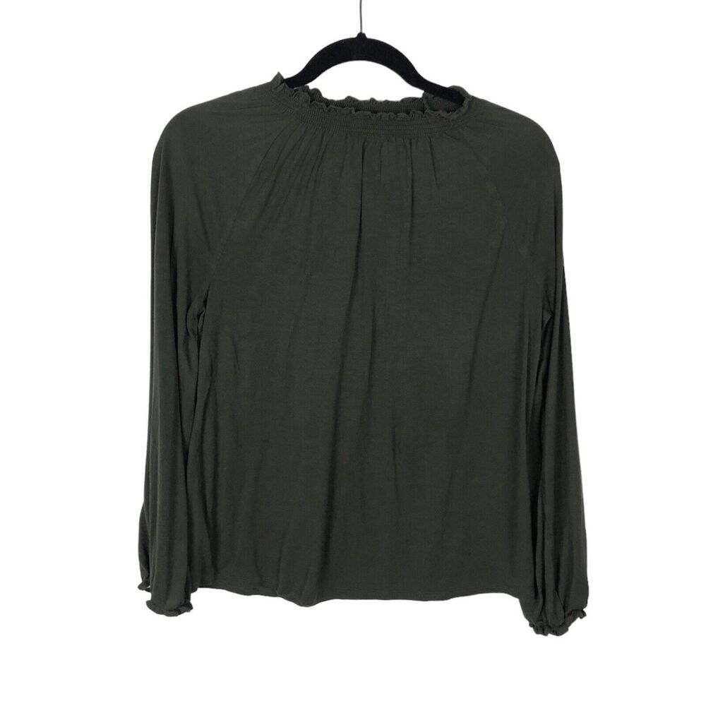 Loft Outlet Green Mock Neck Long Sleeve Shirt Top Women's Size Small
